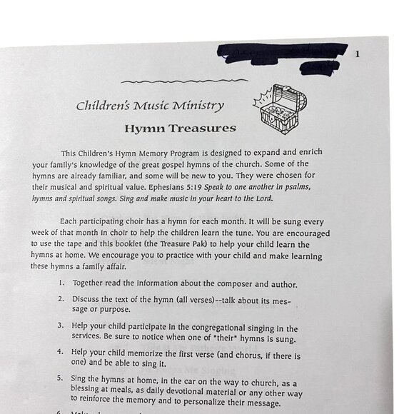 Vintage 90s Hymn Treasures Paperback Childrens Music Book Lot of 4 Homeschool - Picture 7 of 12